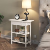 Lidyuk End Table With Charging Station Flip Top Side Table With Usb Ports And Outlets Nightstand For Small Spaces Bedside Tab