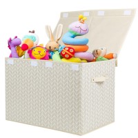 Mayniu Large Toy Storage Box Chest With Lid, Sturdy Toys Boxes Bin Organizer Baskets For Nursery, Closet, Bedroom, Playroom 25