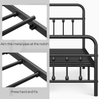 Yaheetech Classic Metal Platform Bed Frame Mattress Foundation With Victorian Style Ironart Headboardfootboardunder Bed Stora