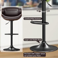 Yafiti Swive Bar Stools Set Of 2 Modern Pu Leather Adjustable Counter Stool Barstool With Back And Footrest For Home Kitchen I