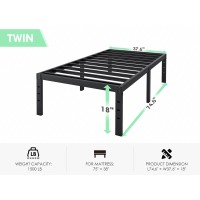 Qeromy King Size Bed Frame 18 In Sturdy Platform Bed Frame King Heavy Duty Metal Bed Frame No Box Spring Needed Quick Easy