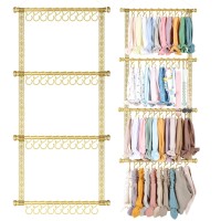 Povetire Headband Holder Organizer For Baby Girl,Gold Baby Headbands Hair Accessories Organizer Storage Wall Hanging Decor For Nursery Toddler Girls Room