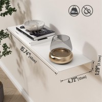 Danpoo White Floating Shelf For Wall Storage Metal Wall Shelf For Living Roombathroomkitchen Display Shelf For Collectibles