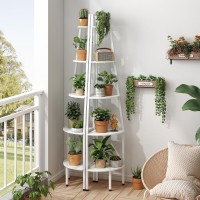 Hoctieon Corner Shelf Industrial 5Tier Corner Bookshelf Rustic Corner Ladder Shelf Corner Bookcase For Small Spaces Bedroom