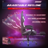 Homall Gaming Chair, Computer Chair With Footrest And Massage Lumbar Support, Ergonomic High Back Video Game Chair With Swivel Seat And Headrest (White)