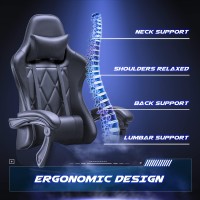 Homall Gaming Chair Computer Chair With Footrest And Massage Lumbar Support Ergonomic High Back Video Game Chair With Swivel S