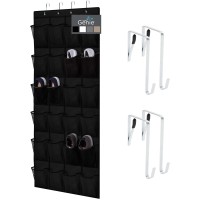 Home Genie Over The Door Hanging Shoe Organizer 24 Breathable Mesh Pockets Closet Rack Storage Holder Stay In Place Hooks Han