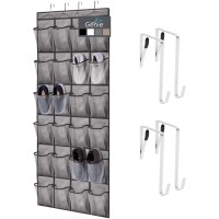 Home Genie Over The Door Hanging Shoe Organizer 24 Breathable Mesh Pockets Closet Rack Storage Holder Stay In Place Hooks Han