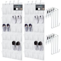 Home Genie Over The Door Hanging Shoe Organizer 2 Pack 24 Breathable Mesh Pockets Closet Rack Storage Holder Stay In Place Ho