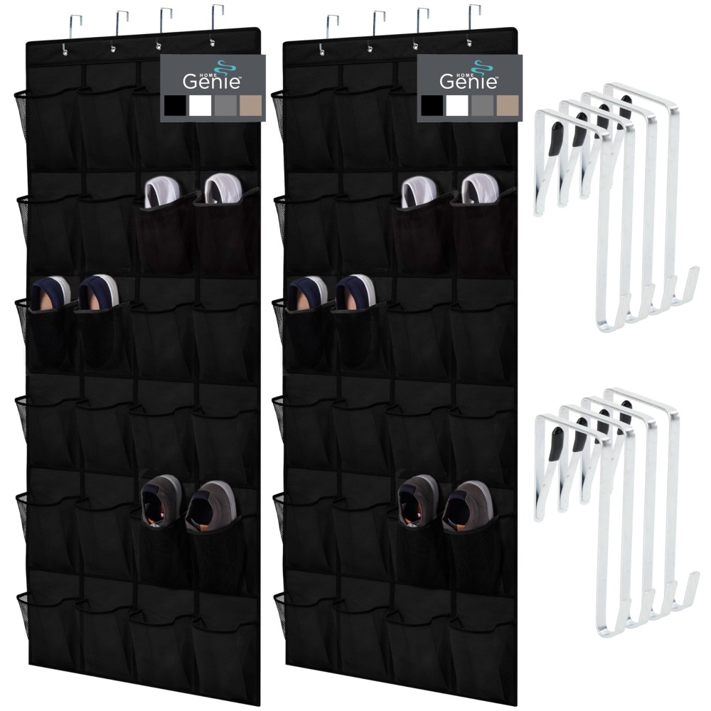 Home Genie Over The Door Hanging Shoe Organizer 2 Pack 24 Breathable Mesh Pockets Closet Rack Storage Holder Stay In Place Ho