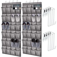 Home Genie Over The Door Hanging Shoe Organizer 2 Pack 24 Breathable Mesh Pockets Closet Rack Storage Holder Stay In Place Ho