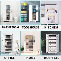 Paofin Storage Cabinet With Doors And Shelves Metal Storage Cabinet Office Storage Cabinet With Label Bar Lockable Storage Cabin