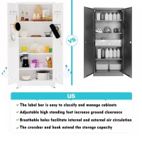 Paofin Storage Cabinet With Doors And Shelves Metal Storage Cabinet Office Storage Cabinet With Label Bar Lockable Storage Cabin