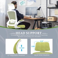 Mimoglad Office Chair High Back Ergonomic Desk Chair With Adjustable Lumbar Support And Headrest Swivel Task Chair With Flipu