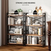 Homeiju Bookshelf 4 Tier Small Bookcase Organizers And Storage Metal Small Bookcase Rustic Book Shelf Organization And Stora