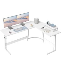 Cubicubi L Shaped Gaming Desk Computer Office Desk 59 Inch Corner Desk With Large Monitor Stand For Home Office Study Writing W