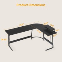 Cubicubi L Shaped Gaming Desk Computer Office Desk 67 Inch Corner Desk With Large Monitor Stand For Home Office Study Writing W