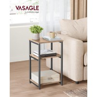 Vasagle Side Table Small End Table Tall Nightstand For Living Room Bedroom Office Bathroom Camel Brown And Classic Black U