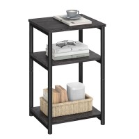 Vasagle Side Table Small End Table Tall Nightstand For Living Room Bedroom Office Bathroom Misty Gray And Classic Black Ul