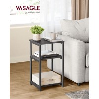 Vasagle Side Table Small End Table Tall Nightstand For Living Room Bedroom Office Bathroom Misty Gray And Classic Black Ul