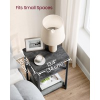 Vasagle Side Table Small End Table Tall Nightstand For Living Room Bedroom Office Bathroom Misty Gray And Classic Black Ul