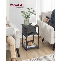 Vasagle Side Table With Charging Station 3Tier End Table With Usb Ports And Outlets Nightstand For Living Room Bedroom 118