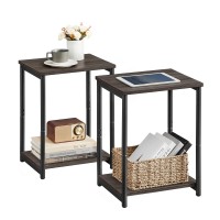 Vasagle Side Tables Set Of 2 Small End Table Nightstand For Living Room Bedroom Office Bathroom Chestnut Brown And Classic