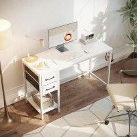 Cubiker Computer Home Office Desk With Drawers, 40 Inch Small Desk Study Writing Table, Modern Simple Pc Desk, White Board And Frame