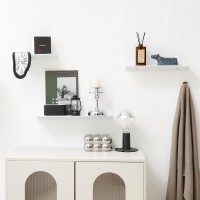 Joom White Metal Wall Floating Shelf Metal Wall Shelf Small Bathroom Shelfdisplay Shelves For Wall Storage White 16 In