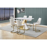 Cream velvet counter height chairs with gold chrome base Set of 2