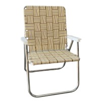 Lawn Chair Usa Folding Aluminum Webbed Chair For Camping Sports And Beach Magnum Tan Stripe