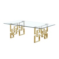 Best Quality Furniture Ct236-7-8 Coffee Table Set, Gold