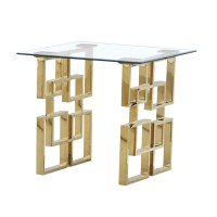 Best Quality Furniture Ct236-7-8 Coffee Table Set, Gold