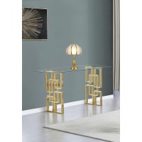 Best Quality Furniture Ct238 Console Table, Gold