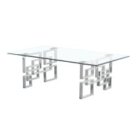 Best Quality Furniture Ct233-4-4 Coffee Table Set, Silver