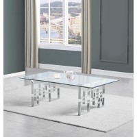 Best Quality Furniture Ct233-4-4 Coffee Table Set, Silver