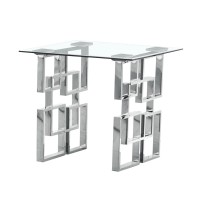 Best Quality Furniture Ct233-4-4 Coffee Table Set, Silver