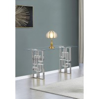 Best Quality Furniture Ct235 Console Table, Silver