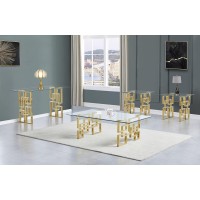 Best Quality Furniture Ct236-7-7-8 Coffee Table Set, Gold