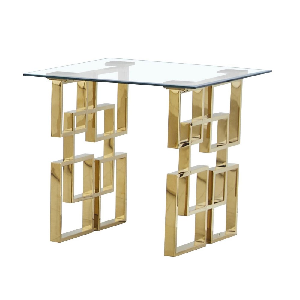 Best Quality Furniture Ct237 End Table, Gold