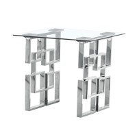 Best Quality Furniture Ct233-4 Coffee Table Set, Silver