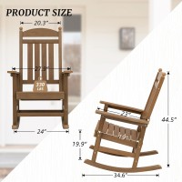 Cozyman Outdoor Rocking Chairs All Weather Resistant Porch Rocker Chairs With High Back 350Lbs Support Hdps Composite Rocking