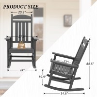 Cozyman Outdoor Rocking Chairs All Weather Resistant Porch Rocker Chairs With High Back 350Lbs Support Hdps Composite Rocking