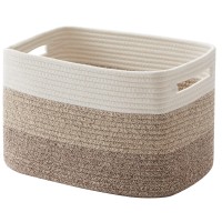 Oiahomy Storage Basket, Storage Baskets For Shelves, Cotton Rope Baskets For Storage, Woven Basket For Toys,Towel Baskets For Bathroom - 14.8 * 9.8 * 8.8,Gradient Yellow