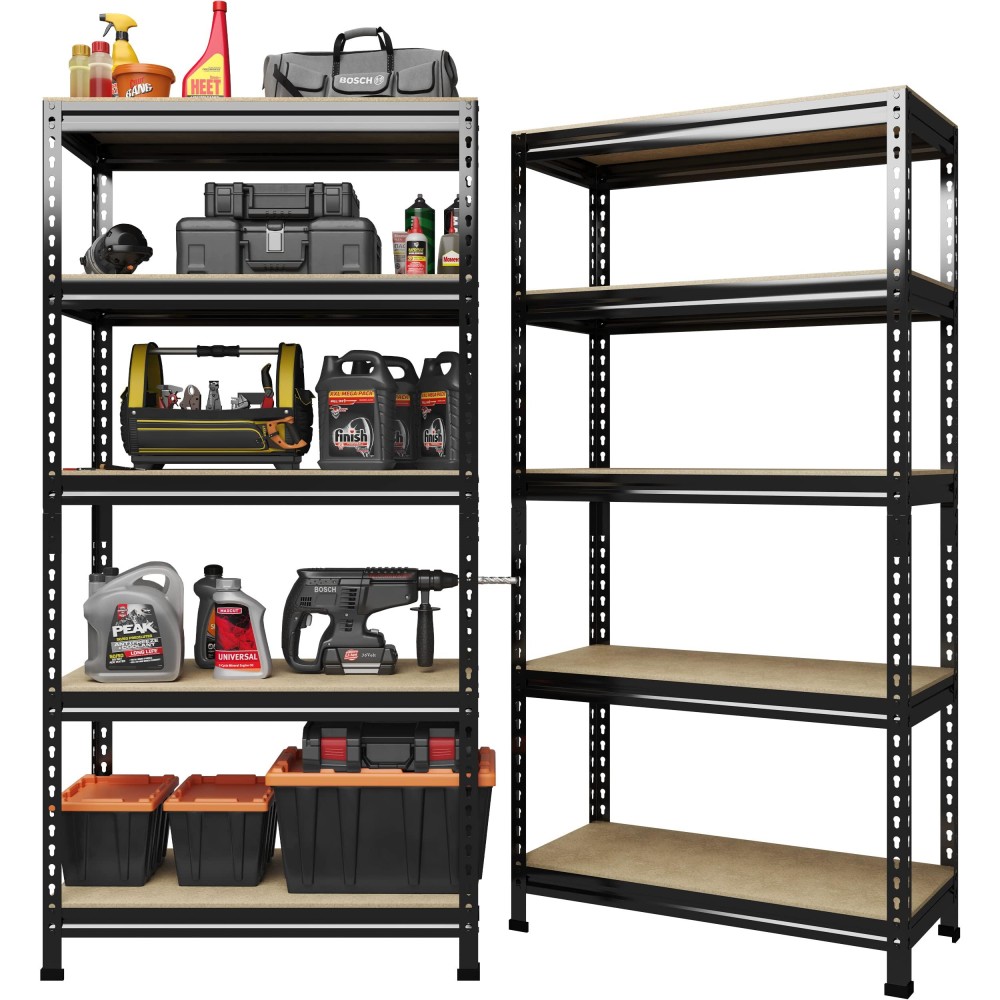 Primezone 32W X 16D X 63 H Storage Shelves 2 Pack 5 Tier Adjustable Garage Storage Shelving Heavy Duty Metal Storage Or