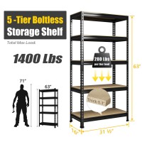 Primezone 32W X 16D X 63 H Storage Shelves 2 Pack 5 Tier Adjustable Garage Storage Shelving Heavy Duty Metal Storage Or