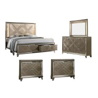 5Pc New York Bedroom Set  Queen Size (Platform) Bed