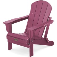 Serwall Adirondack Chair For Patio Garden Outdoors Fire Pit Burgundy