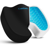 Cushzone Gel Seat Cushion Office Chair Cushion For All-Day Sitting - Coccyx, Tailbone, Back Pain Relief Cushion - Ergonomic Seat Cushion For Office Chairs, Car Seat, Gaming Chair - Black,X-Large