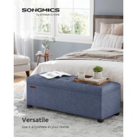 Songmics Storage Ottoman Bench Foot Rest With Legs 157 X 433 X 157 Inches End Of Bed Bench Storage Chest Load Up To 660